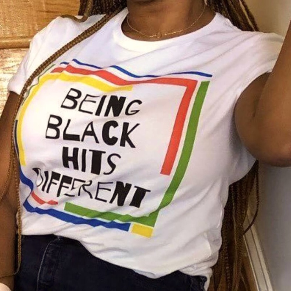 White T-shirt being black
